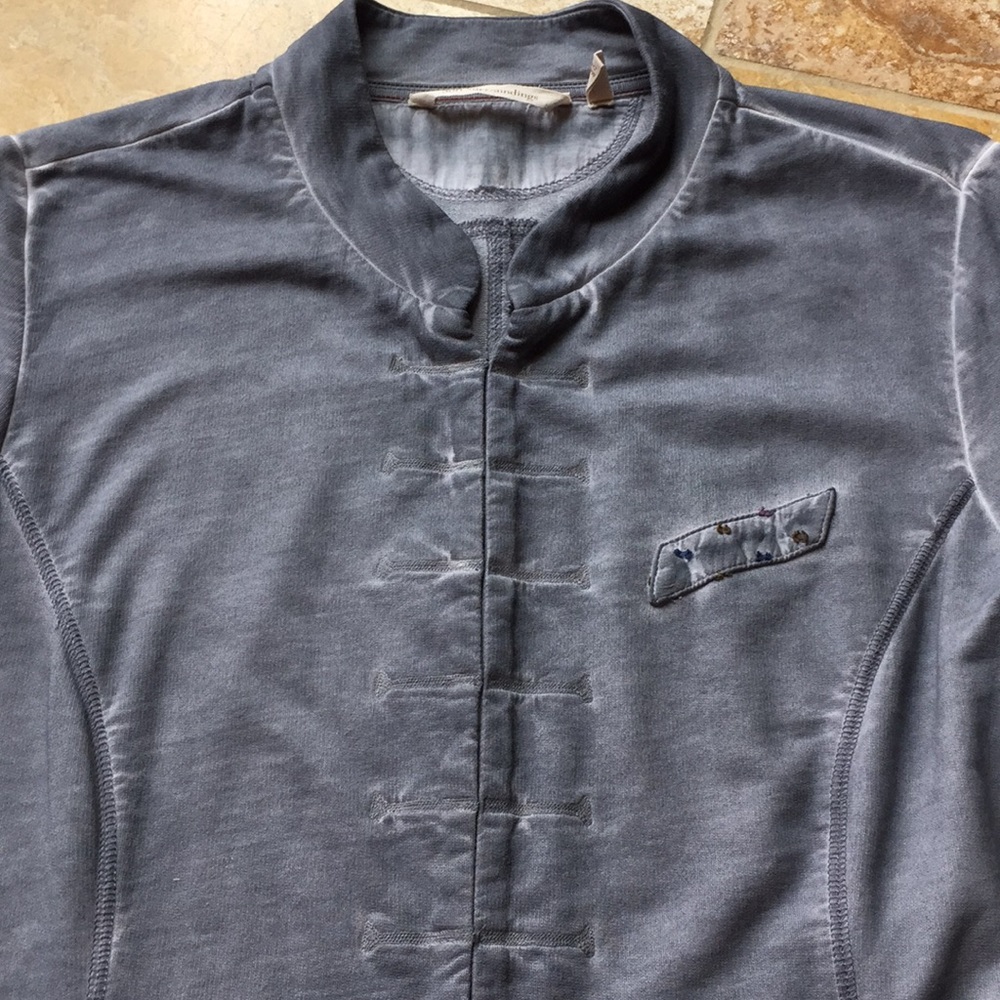 Soft Surroundings Military Cut Acid Wash Gray Coat - image 3